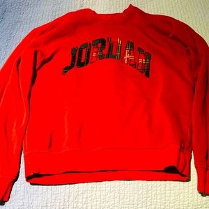 Men’s Medium Red Jordan Sweatshirt Plaid